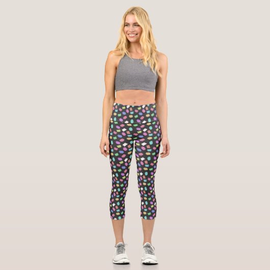 Pinselstriche, farbenfrohe Pinselstriche Capri Leggings (Vorderseite)