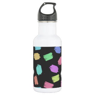 Pinselstriche, farbenfrohe Pinselstriche Edelstahlflasche