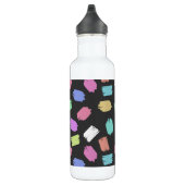 Pinselstriche, farbenfrohe Pinselstriche Edelstahlflasche (Rechts)