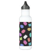 Pinselstriche, farbenfrohe Pinselstriche Edelstahlflasche (Links)