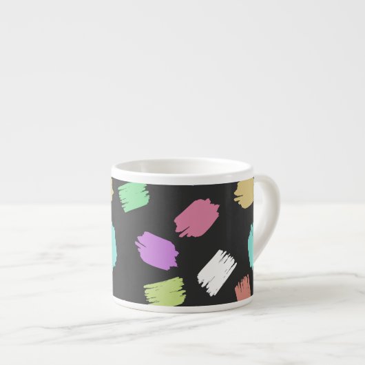 Pinselstriche, farbenfrohe Pinselstriche Espressotasse (Vorderseite Rechts)