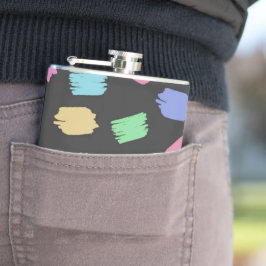 Pinselstriche, farbenfrohe Pinselstriche Flachmann