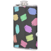 Pinselstriche, farbenfrohe Pinselstriche Flachmann (Links)