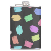 Pinselstriche, farbenfrohe Pinselstriche Flachmann (Vorderseite)