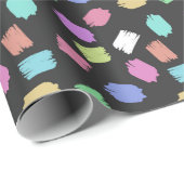Pinselstriche, farbenfrohe Pinselstriche Geschenkpapier (Rolleneckpunkt)