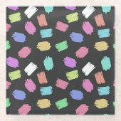 Pinselstriche, farbenfrohe Pinselstriche Glasuntersetzer (Vorderseite)