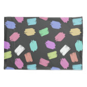 Pinselstriche, farbenfrohe Pinselstriche Kissenbezug (Rückseite)