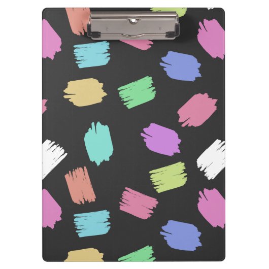 Pinselstriche, farbenfrohe Pinselstriche Klemmbrett (Vorderseite)