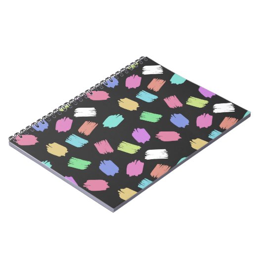 Pinselstriche, farbenfrohe Pinselstriche Notizblock (Linke Seite)