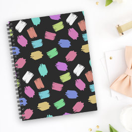 Pinselstriche, farbenfrohe Pinselstriche Notizblock