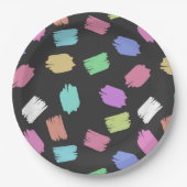 Pinselstriche, farbenfrohe Pinselstriche Pappteller (Vorderseite)