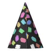 Pinselstriche, farbenfrohe Pinselstriche Partyhütchen (Rückseite)