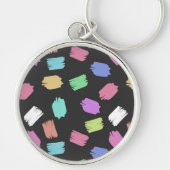Pinselstriche, farbenfrohe Pinselstriche Schlüsselanhänger (Vorne)