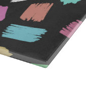 Pinselstriche, farbenfrohe Pinselstriche Schneidebrett (Ecke)