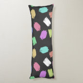 Pinselstriche, farbenfrohe Pinselstriche Seitenschläferkissen (Rückseite (Vertikal))