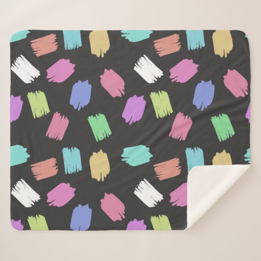 Pinselstriche, farbenfrohe Pinselstriche Sherpadecke (Vorderseite (Horizontal))