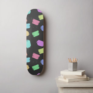 Pinselstriche, farbenfrohe Pinselstriche Skateboard