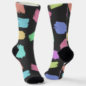 Pinselstriche, farbenfrohe Pinselstriche Socken (Gewinkelt)