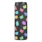 Pinselstriche, farbenfrohe Pinselstriche Thermosbecher (Rückseite)