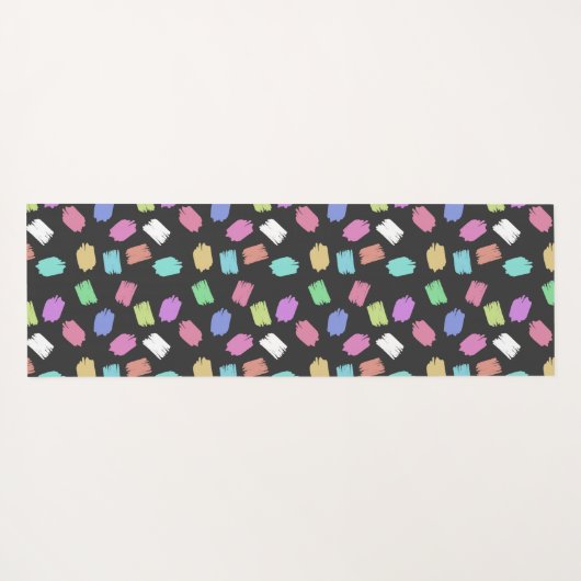 Pinselstriche, farbenfrohe Pinselstriche Yogamatte (Rückseite (Horizontal))