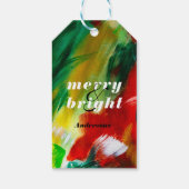 Pinselstriche Festliche Abstrakte Weihnachtsgeschi Geschenkanhänger (Rückseite)