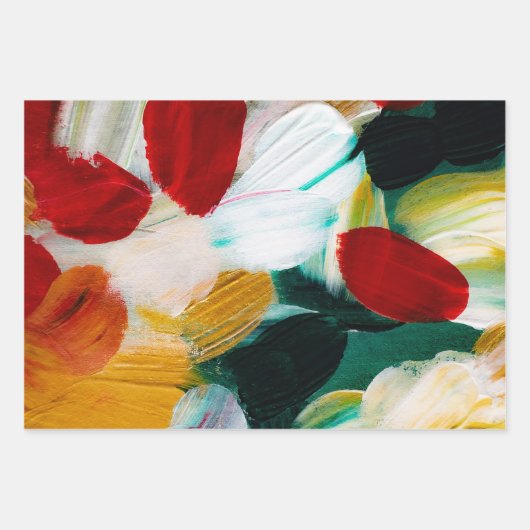 Pinselstriche Festliche Abstrakte Weihnachtsgeschi Geschenkpapier Set (Vorderseite 2)