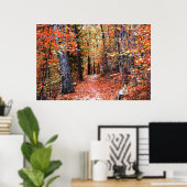 Pinselstriche Forest Autumn Trail Aquarell Print Poster (Heimbüro)