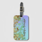 Pinselstriche für Abstrakte grüne Glitzer Gepäckanhänger (Vorderseite Vertikal)