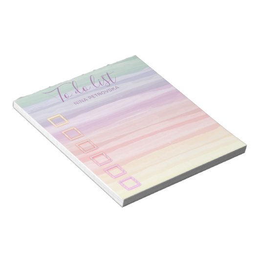 Pinselstriche für Regenbogenfarben Notizblock (angewinkelt)