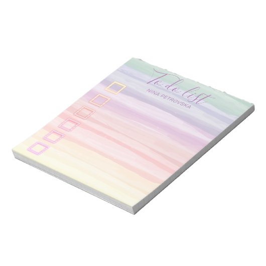 Pinselstriche für Regenbogenfarben Notizblock (Rotiert)