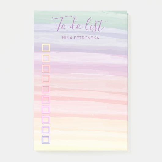 Pinselstriche für Regenbogenfarben Post-it Klebezettel (Vorderseite)