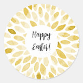 Pinselstriche für Wasserfarben - Gelbe Osteraufkle Runder Aufkleber (Vorderseite)