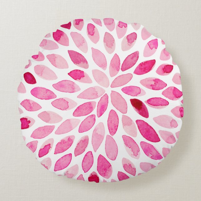 Pinselstriche für Wasserfarben - rosa Palette Rundes Kissen (Vorderseite)