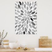 Pinselstriche für Wasserfarben - schwarz-weiß Poster (Küche)