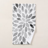 Pinselstriche für Wasserfarben - Schwarzweiß Badhandtuch Set (Handtuch)