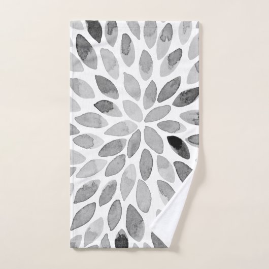 Pinselstriche für Wasserfarben - Schwarzweiß Badhandtuch Set (Handtuch)