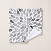 Pinselstriche für Wasserfarben - Schwarzweiß Badhandtuch Set (Waschlappen)