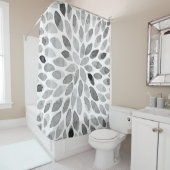 Pinselstriche für Wasserfarben - Schwarzweiß Duschvorhang (Beispiel)