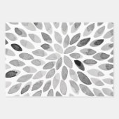 Pinselstriche für Wasserfarben - Schwarzweiß Geschenkpapier Set (Vorderseite 2)