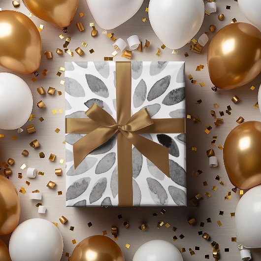 Pinselstriche für Wasserfarben - Schwarzweiß Geschenkpapier Set