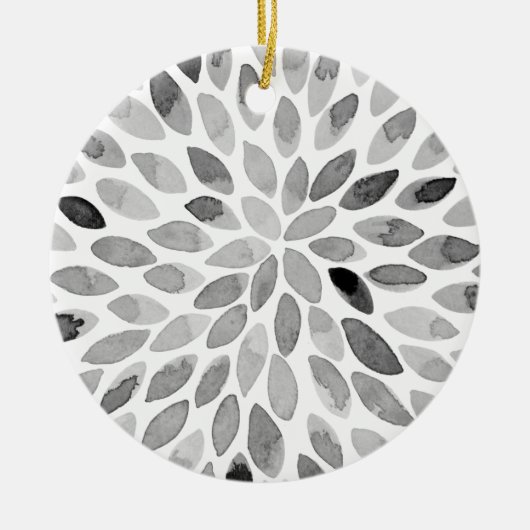 Pinselstriche für Wasserfarben - Schwarzweiß Keramik Ornament (Vorne)