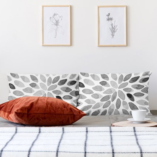 Pinselstriche für Wasserfarben - Schwarzweiß Kissenbezug