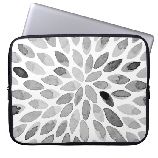 Pinselstriche für Wasserfarben - Schwarzweiß Laptopschutzhülle (Vorderseite)