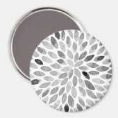 Pinselstriche für Wasserfarben - Schwarzweiß Magnet (Vorderseite/Rückseite)