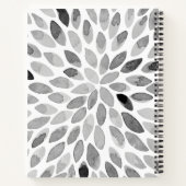 Pinselstriche für Wasserfarben - Schwarzweiß Notizbuch (Rückseite)