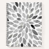 Pinselstriche für Wasserfarben - Schwarzweiß Notizbuch (Vorderseite)