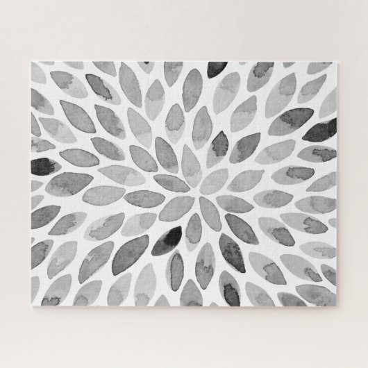 Pinselstriche für Wasserfarben - Schwarzweiß Puzzle (Horizontal)