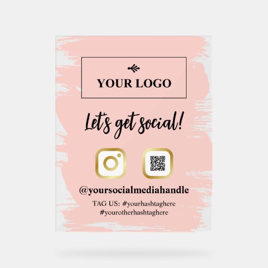 Pinselstriche Gold-Logos für Pinselstriche - Sozia Acrylschild (Vorderseite)