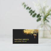 Pinselstriche Gold Paint Spritzer Visitenkarte (Stehend Vorderseite)