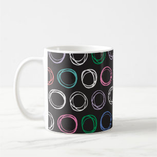 Pinselstriche: Handgezeichnetes Nahtloses Design Kaffeetasse